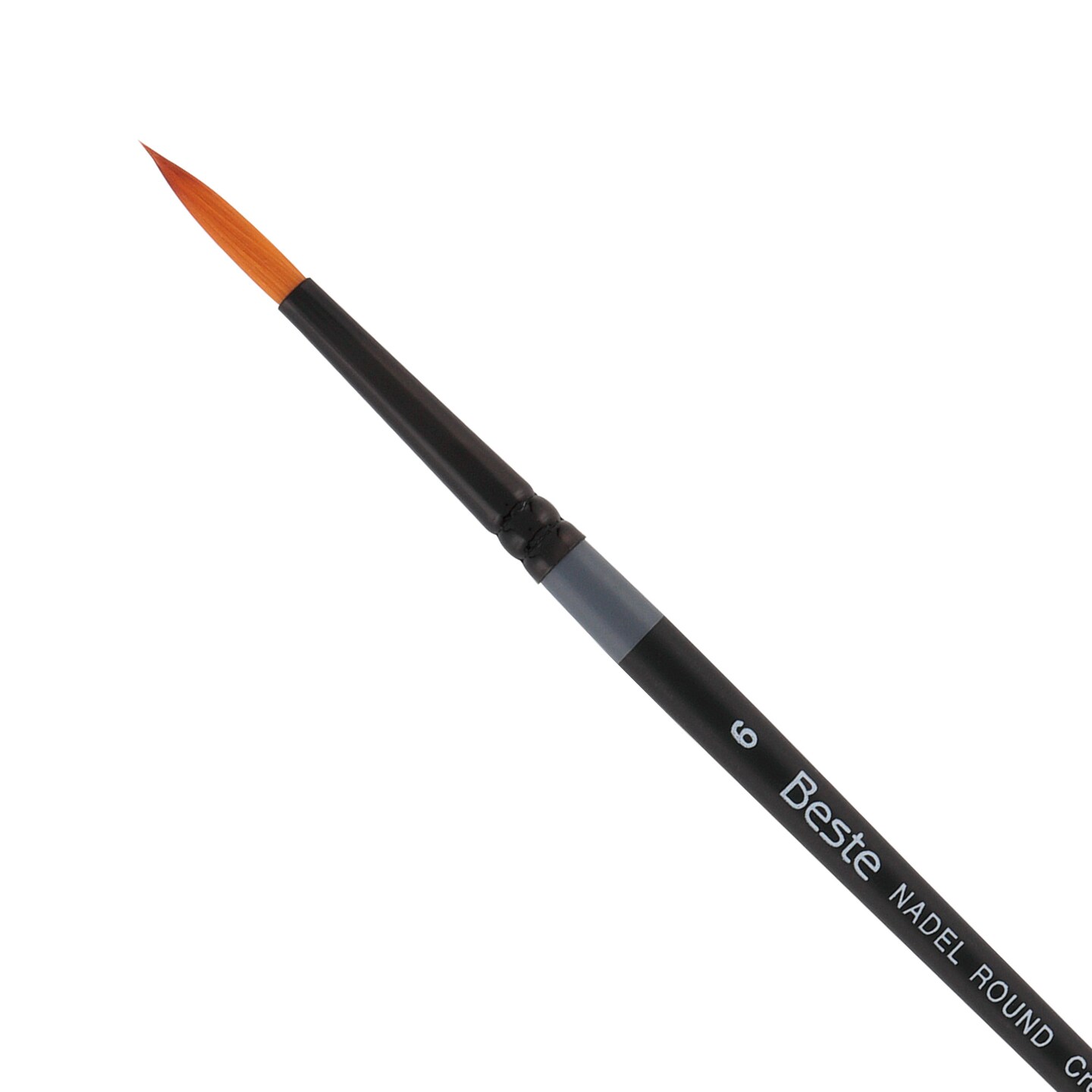 Creative Mark Beste Golden Taklon Nadel Round, #6 Artist Paint Brush, Professional Watercolor Brushes, For Acrylic Painting, Short Handle, Sharp Edges, Hand-Tied &#x26; Shaped