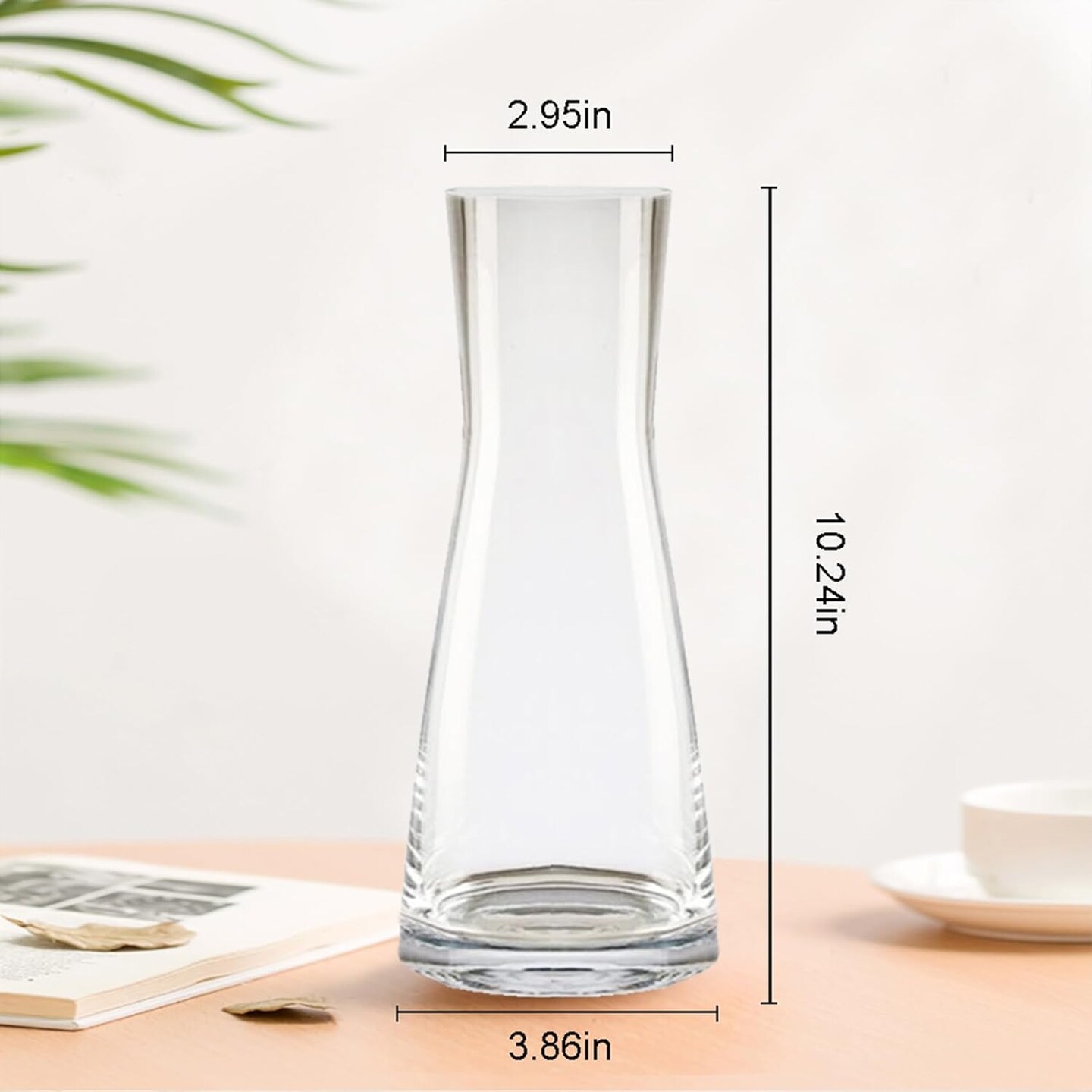 Flower Vase for Decor 10&#x22; Clear Glass Vase for Centerpieces Large Vases for Flowers Dried Flower Home Decor Living Room Kitchen Office Wedding(Clear)