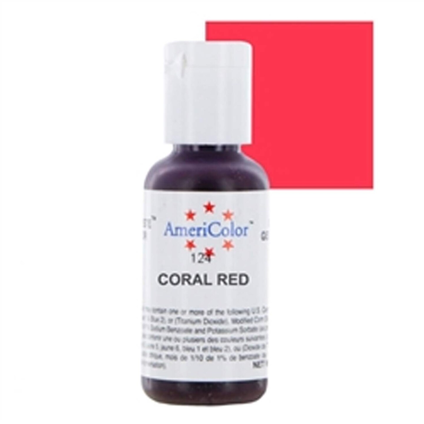 Coral Red Soft Gel Paste Food Color AmeriColor 3/4 Ounce