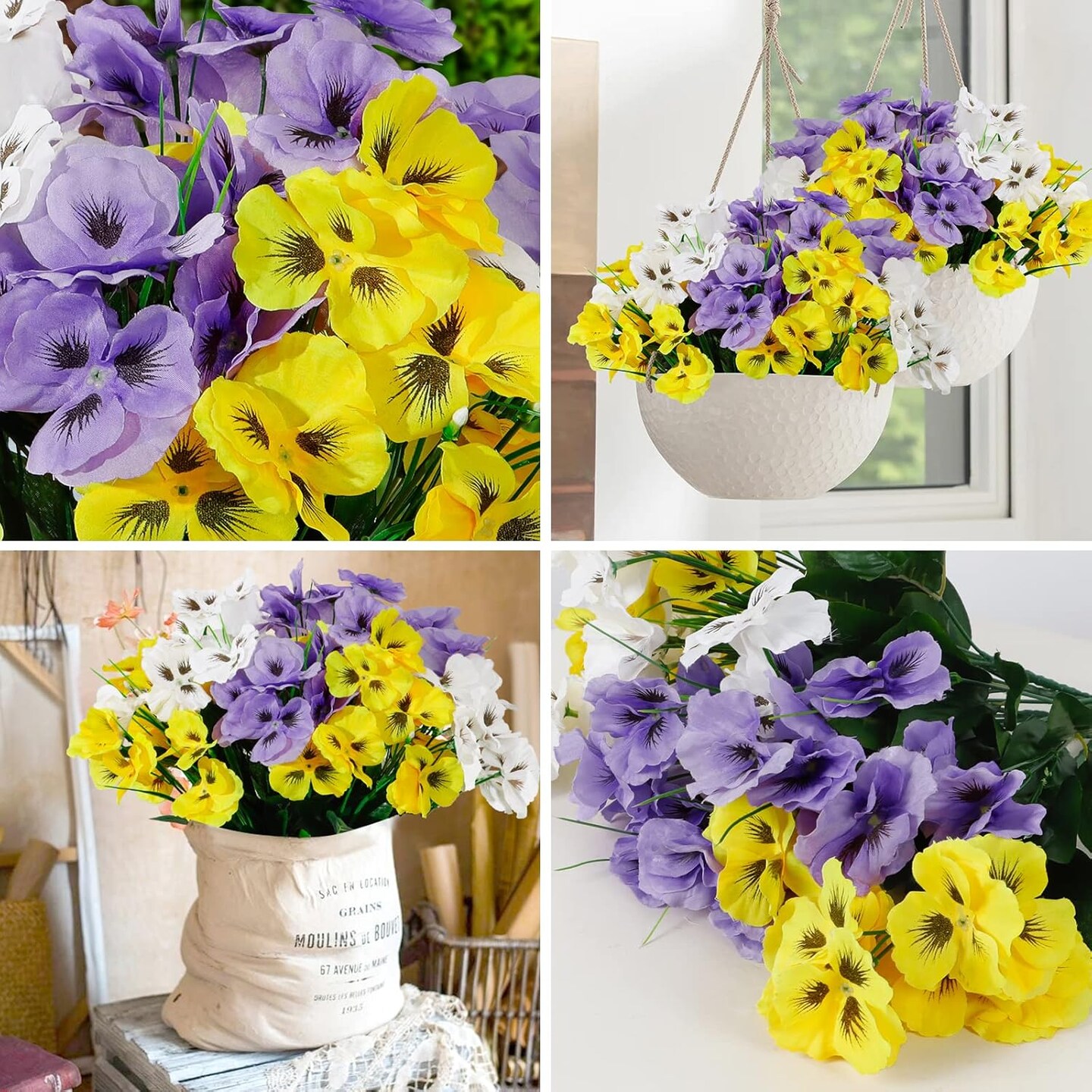 6 Bundles Faux Silk Flowers
