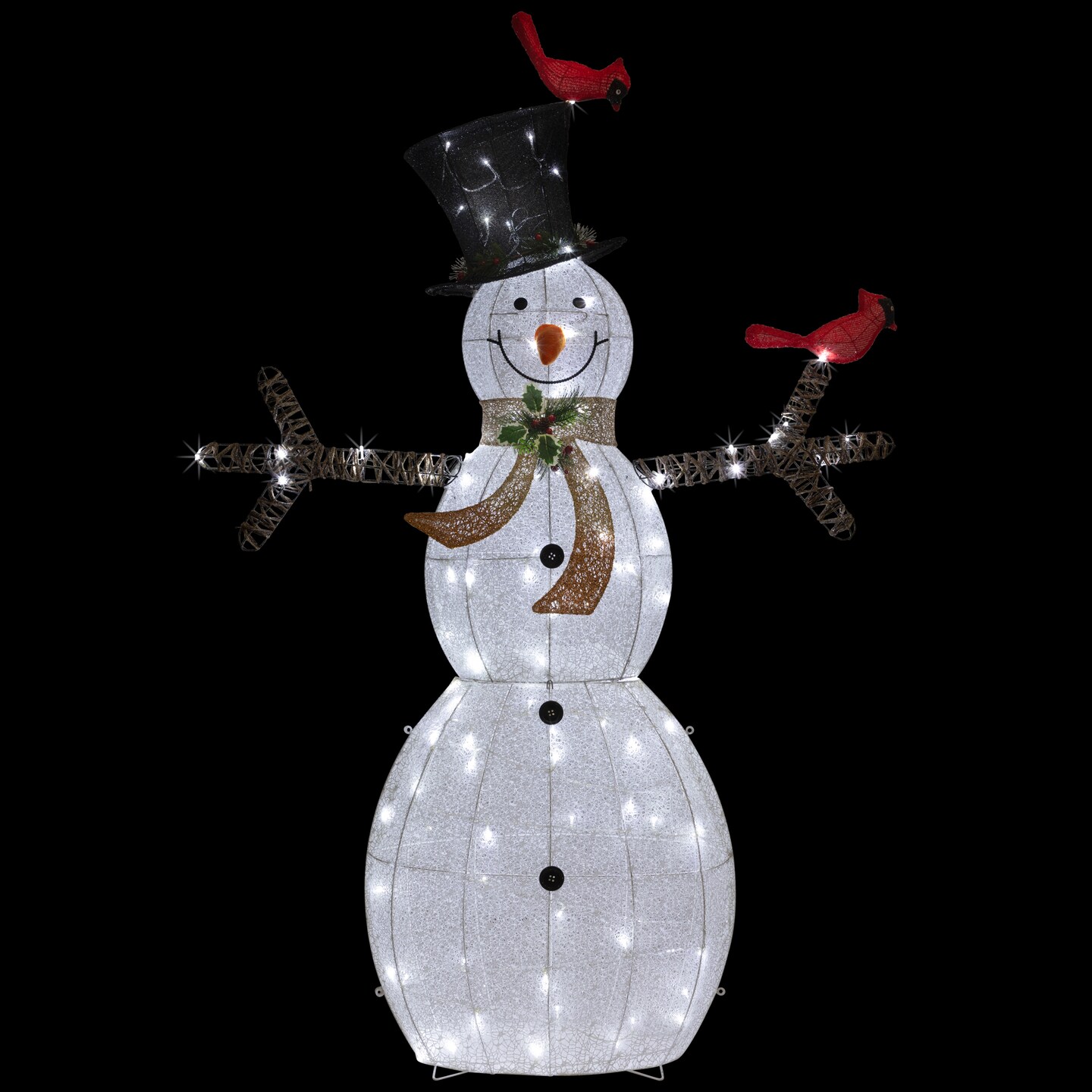 Northlight 72&#x22; LED Lighted Snowman with Top Hat Christmas Outdoor Decoration
