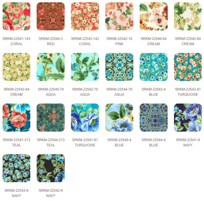 Decadent Garden Fat Quarter Bundle by Studio RK for Robert Kaufman (FQ-2161-20)