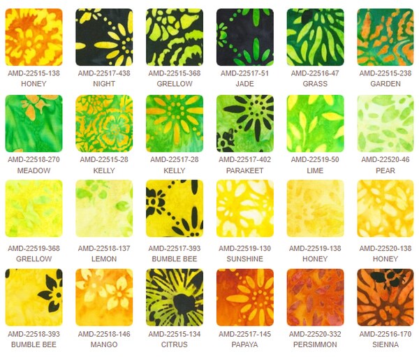 Artisan Batiks Bees and Flowers Fat Quarter Bundle by Lunn Studios for Robert Kaufman (FQ-2097-24)