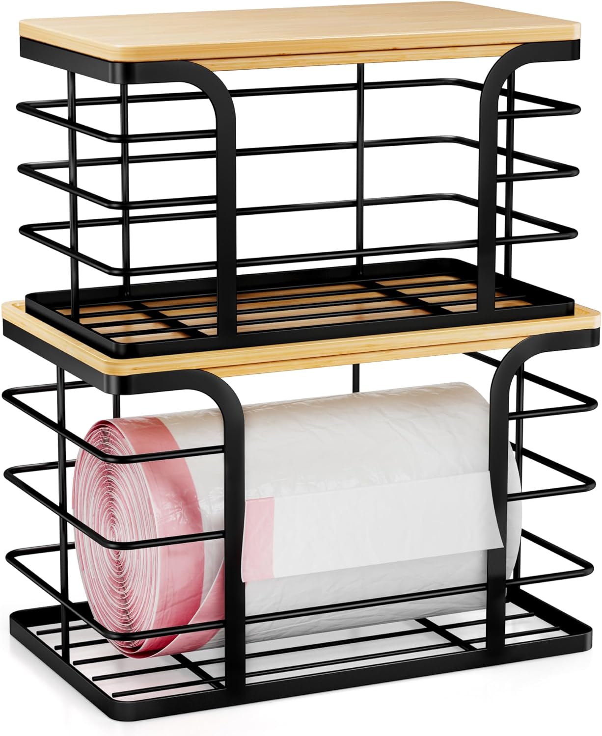 Stackable Storage for Kitchen (2 Pack-l&s Black) 10.63"L x 5.51"W