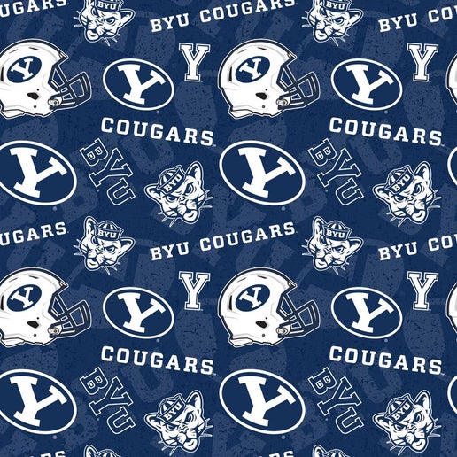 Licensed NCAA Brigham Young University BYU-1178 Cotton Fabric by the Yard