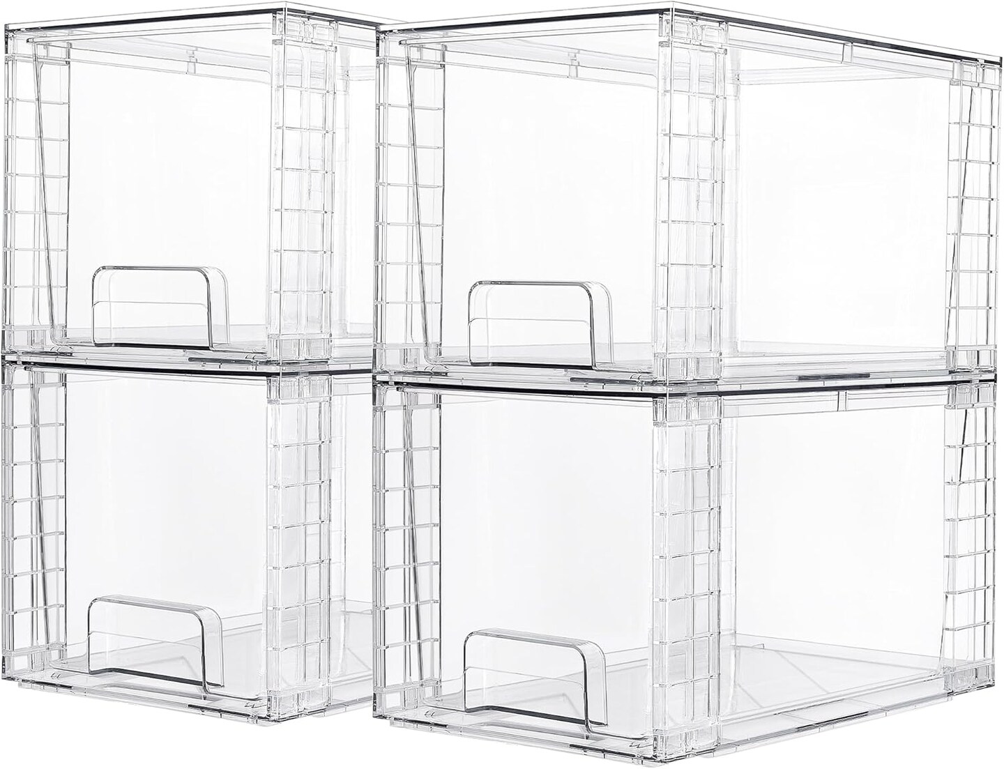 4 Pack Large Stackable Storage Drawers