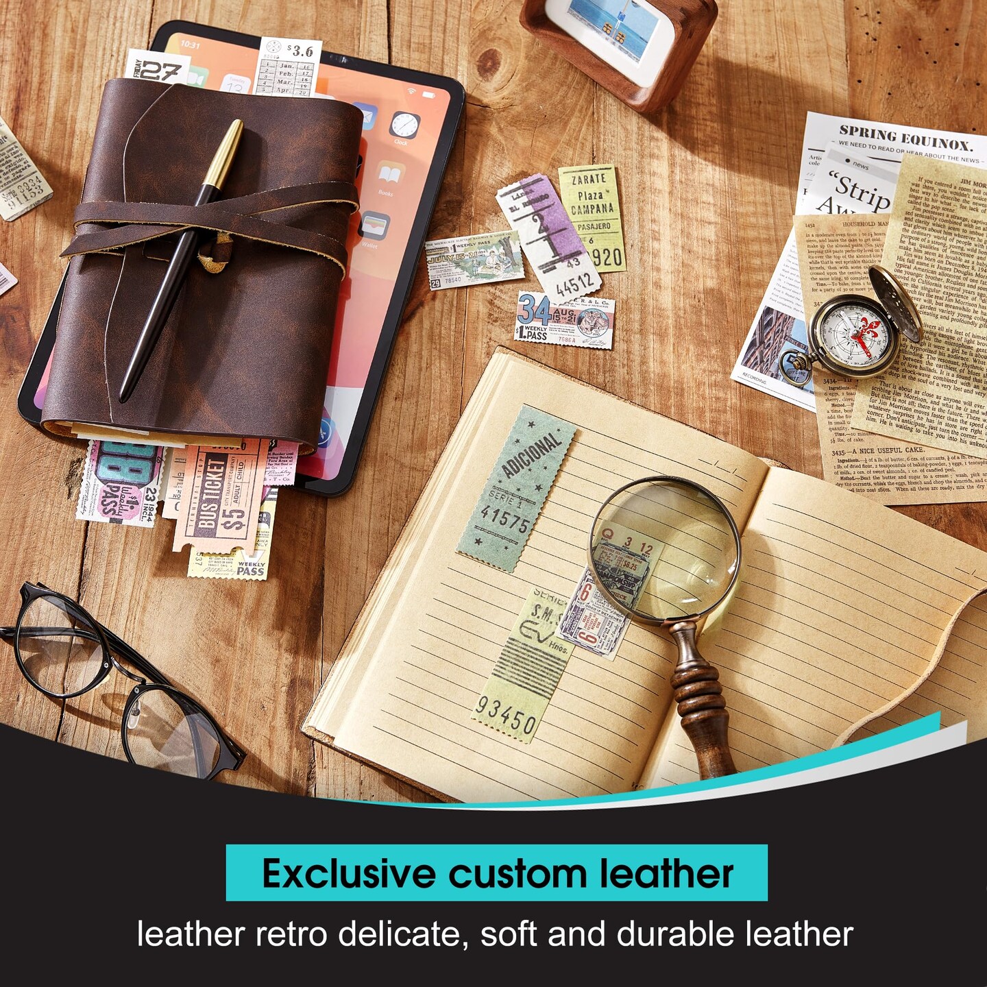 RILIHO Leather Journal Notepad, Small Notebook 4.8x6.5 Inches, Mini Journal, Retro Premium Planner, Lined Diary Vintage Style, Ideal for Women and Men, Artists, Travelers, Dark Brown