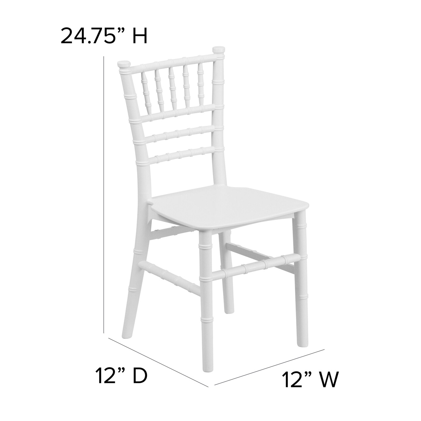 Emma and Oliver 10 Pack Child&#x2019;s All Occasion Resin Chiavari Chair for Home or Home Based Rental Business