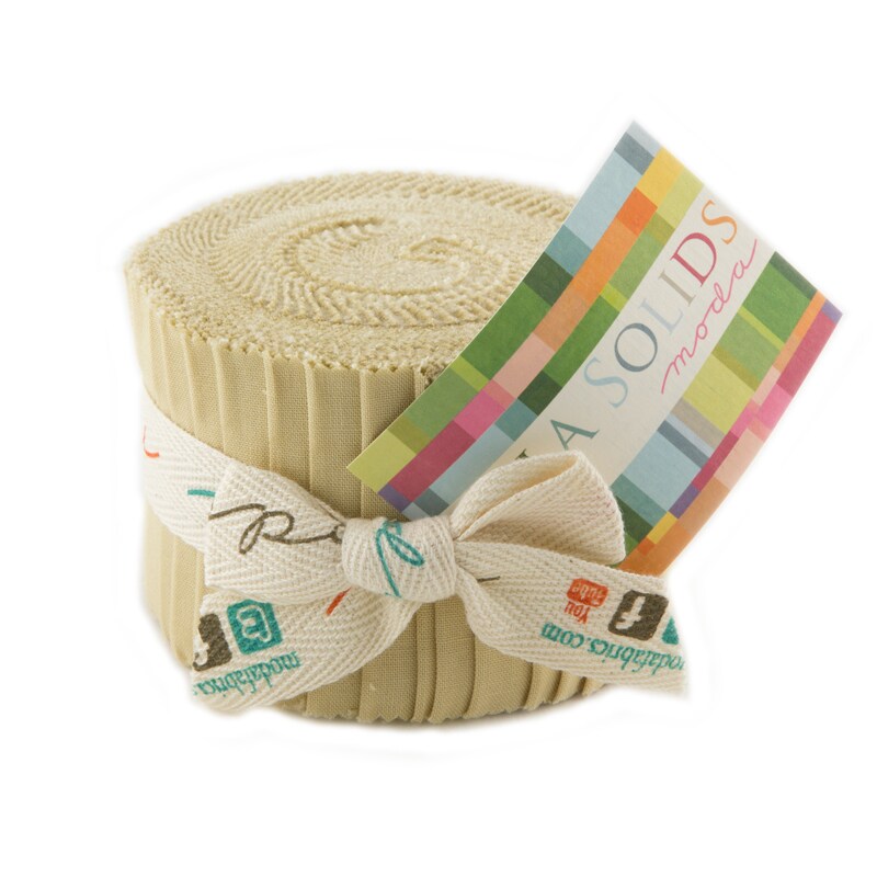 Bella Solids 2.5" Strip Junior Roll (Junior Jelly Roll) in Parchment by Moda for Moda (9900JJR 39)