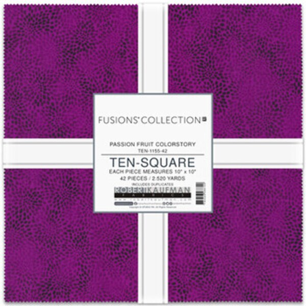 Fusions 10&#x22; Square Pack (Layer Cake / Ten Square) in Passionfruit Colorstory by Studio RK for Robert Kaufman (TEN-1155-42)