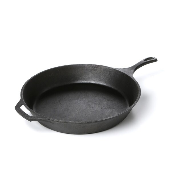 14-Inch Black Cast Iron Skillet Pan Pre-Seasoned for Easy Cooking and Stovetop Oven
