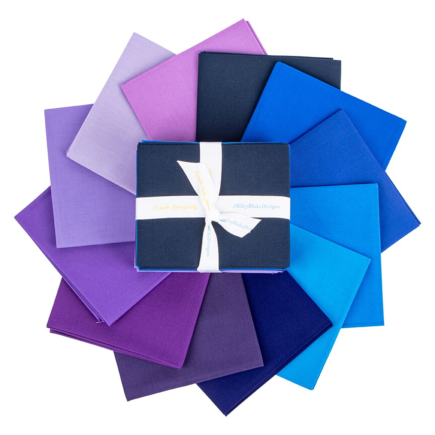 Confetti Cotton Fat Quarter Bundle in Sapphire Dusk by Riley Blake (FQ-SAP120-12)