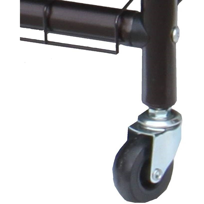 Bronze-Black Polyester 3-Bag Laundry Sorter Hamper with Adjustable Hanging Bar and Casters