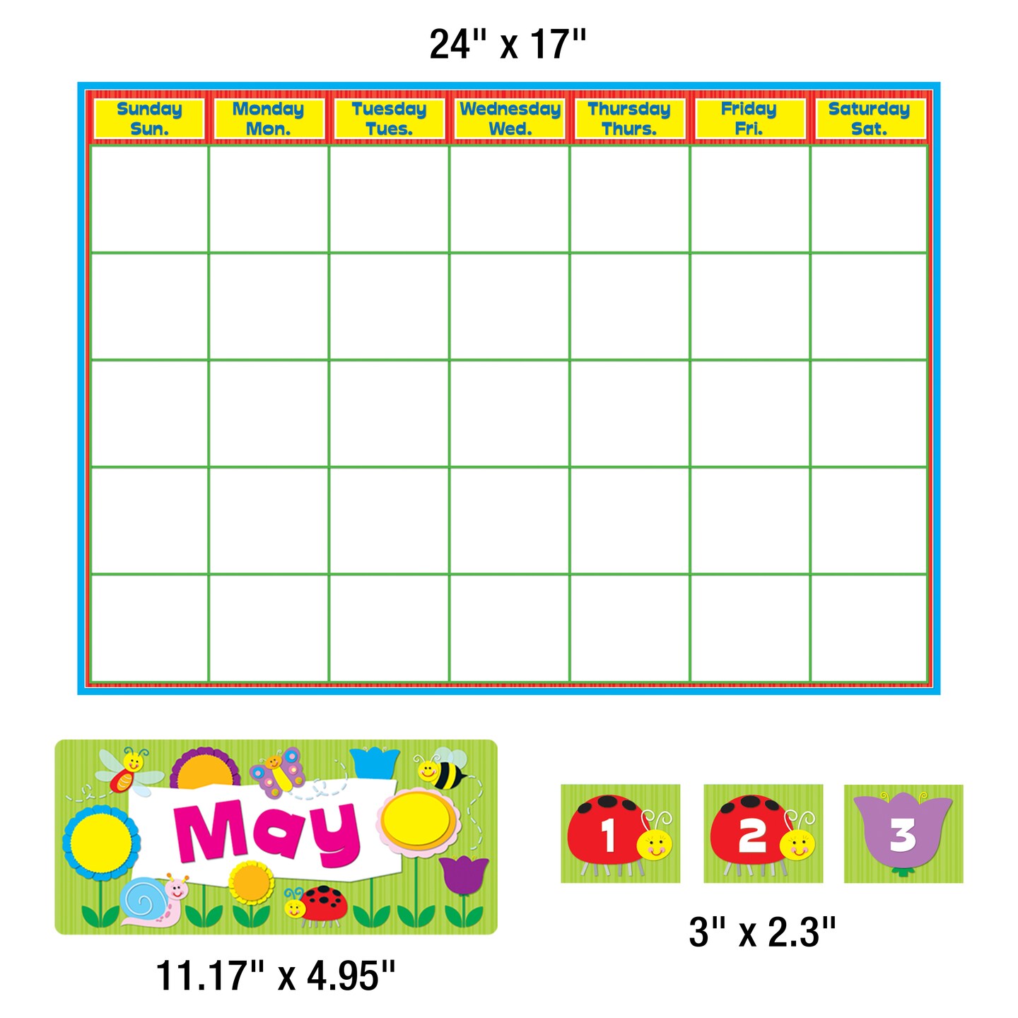 Carson Dellosa 415 pc Set Wall Calendar, Seasonal and Holiday Themed Monthly Headers, Days of the Week, and Number Cover Ups for Bulletin Board and Classroom Decor