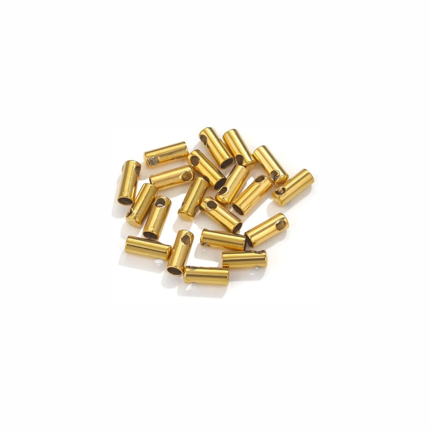 Permanent Waterproof Gold Stainless Steel DIY Jewelry Making (Beading Chain End Cap) (Package of 2)