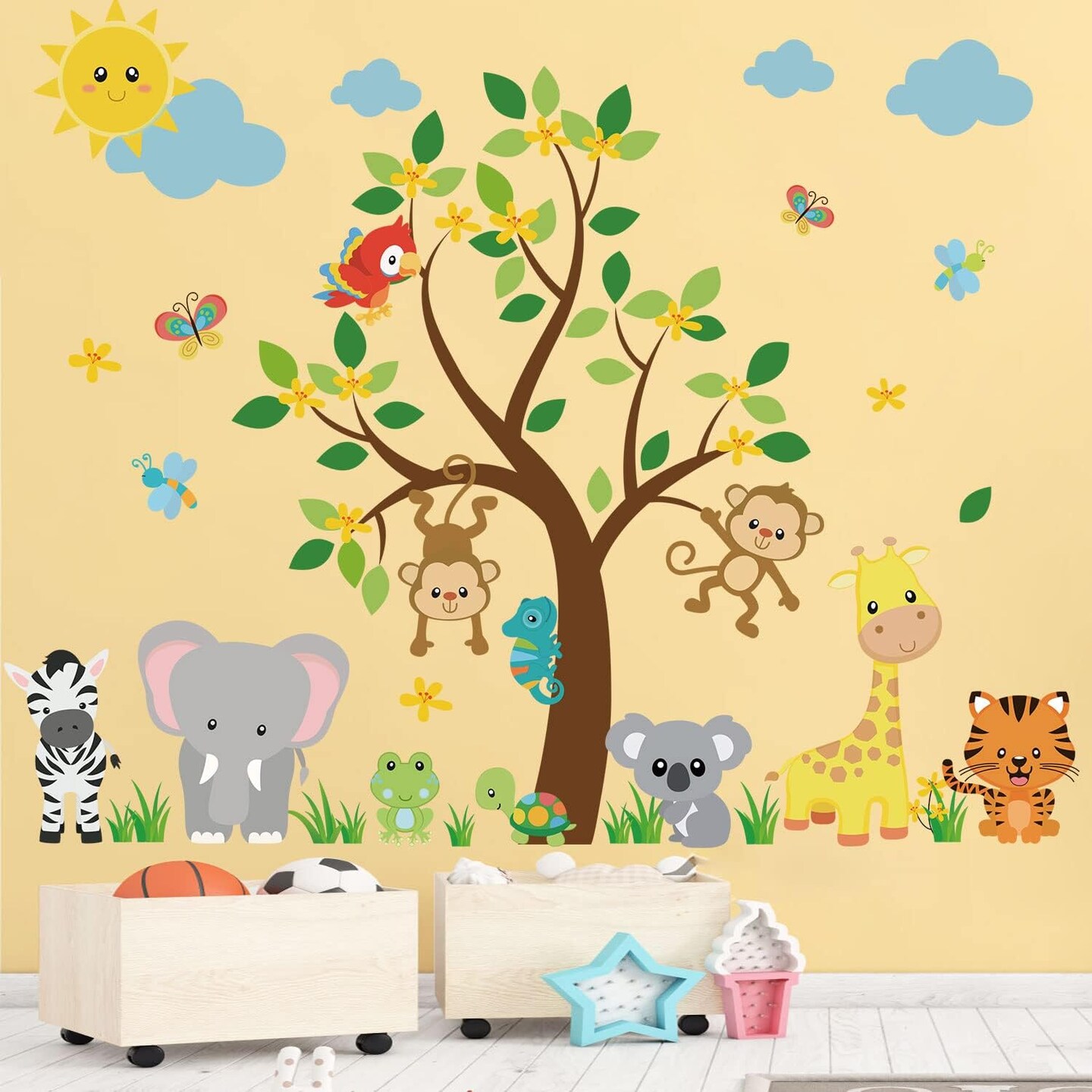 Jungle Animal Wall Stickers Monkey Tree Wall Decals | Michaels