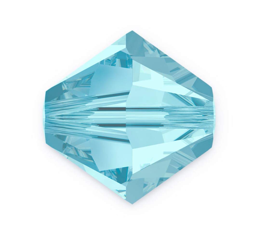 200pcs Authentic Preciosa 6mm Faceted Bicone Crystal Loose Beads Aquamarine Blue Compatible with Swarovski 5301/5328 for DIY Jewelry Making Pre-B610