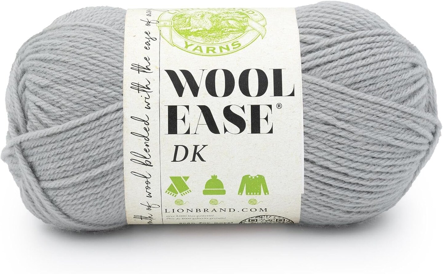Yarn for Knitting, Crocheting, and Crafts (Quiet Gray)