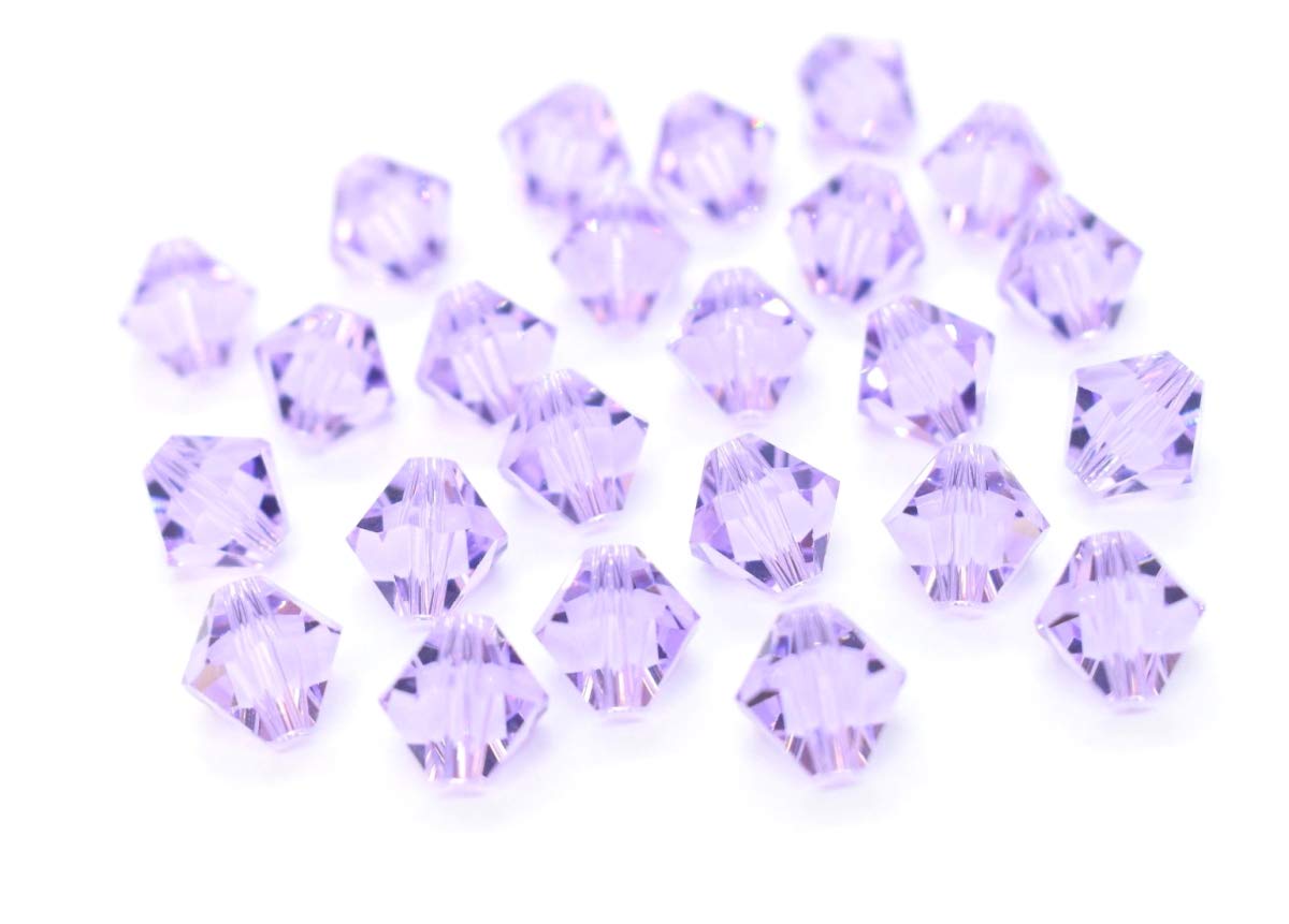100pcs Authentic Preciosa 6mm Faceted Bicone Crystal Loose Beads Violet Compatible with Swarovski 5301/5328 for DIY Jewelry Making Pre-B604