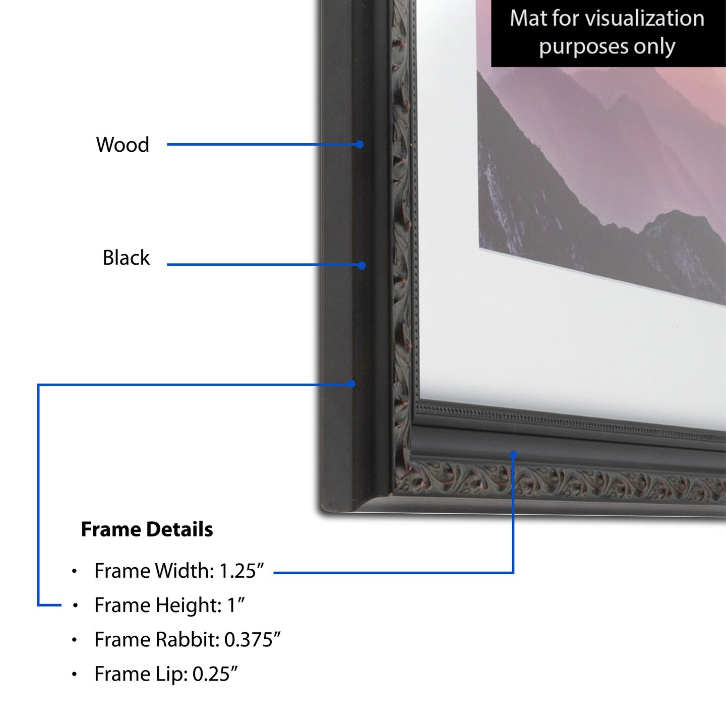 ArtToFrames 11x14 Inch Picture Frame, This 1.25 Inch Custom Wood Poster Frame is Available in Multiple Colors, Great for Your Art or Photos - Comes with Regular Glass and Corrugated Backing (A40HF)