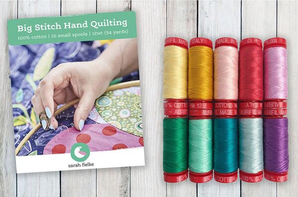 Aurifil Big Stitch Hand Quilting Thread Set by Sarah Fielke | (10 12wt Cotton Small Spools.)