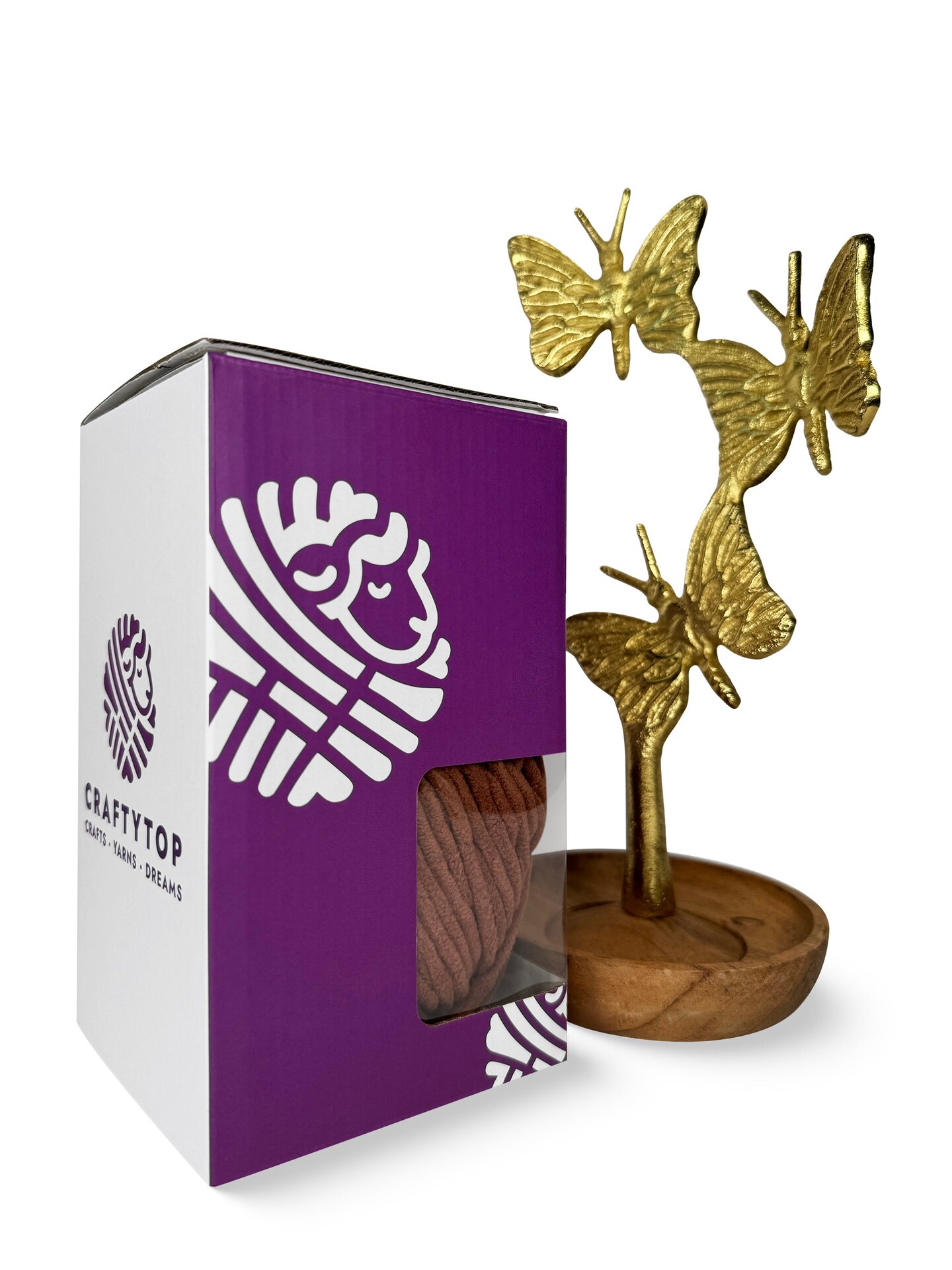 Craftytop™ Bulky Velvet Yarn #5 for Knitting & Crochet (Walnut Shine)