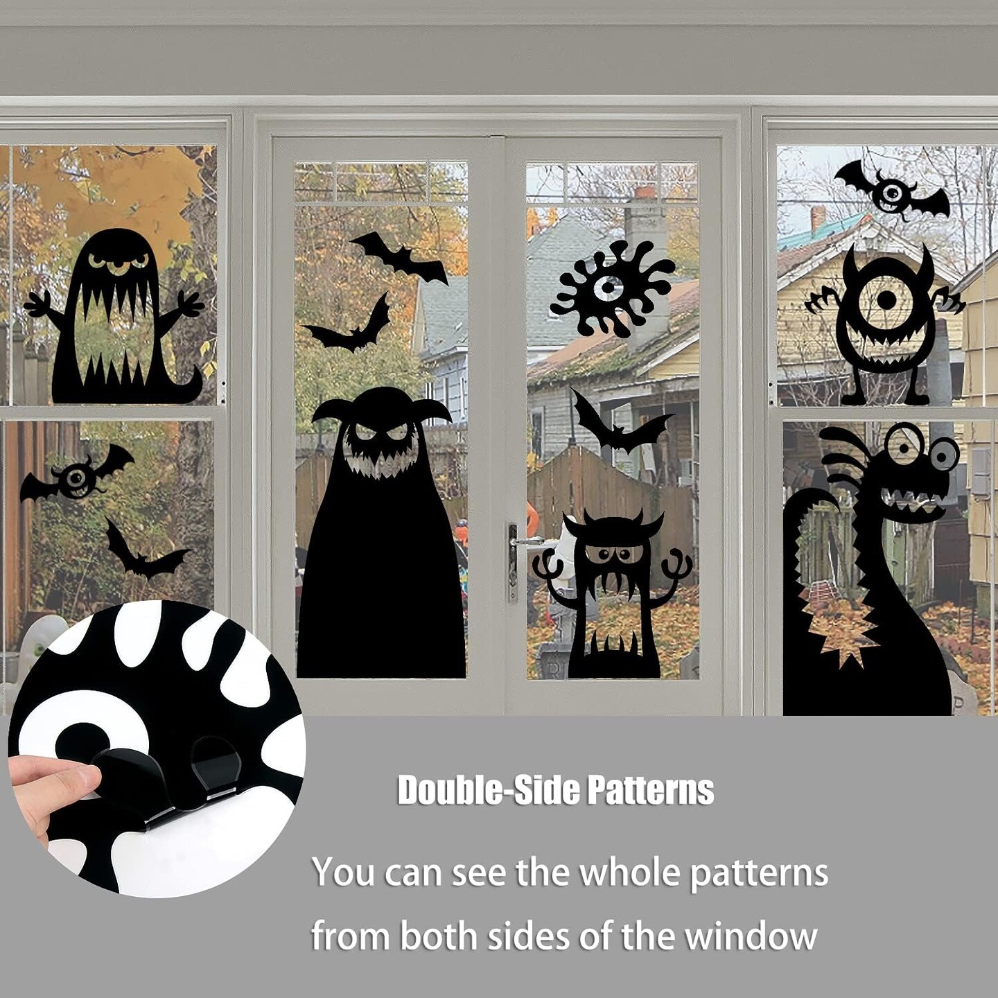 11 Pieces Halloween Giant Monster Window Clings