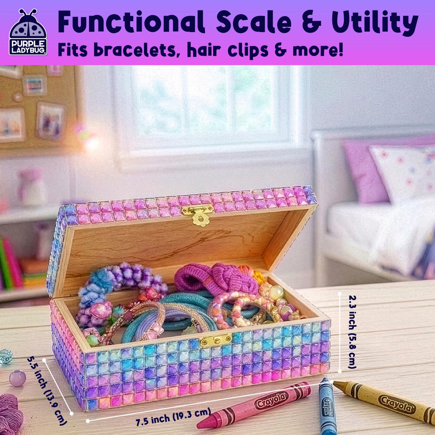 Jewelry Box Craft for Girls 8-12 6-8 - Birthday Gift for 7 8 9 10 11 12 Year Old Girl, Fun Mosaic Arts and Crafts for Kids Ages 8-12, Girls Toys 8-10
