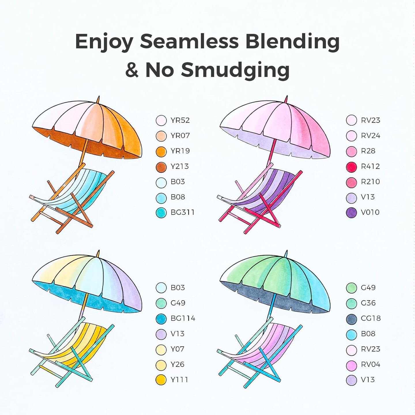 Ohuhu Alcohol Markers: Soft Chisel Red Dot Design Award Winner 48-color Brush & Soft Chisel Dual Tips Drawing Markers for Artists Beginners Adults Coloring Illustration Sketching - Honolulu S