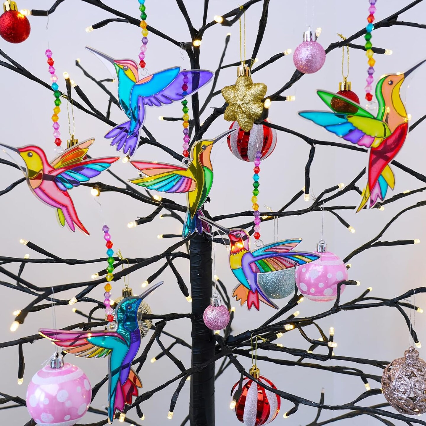 24 Sets Hummingbird Suncatcher Decorations (orange) 3 x 2 x 5 inches