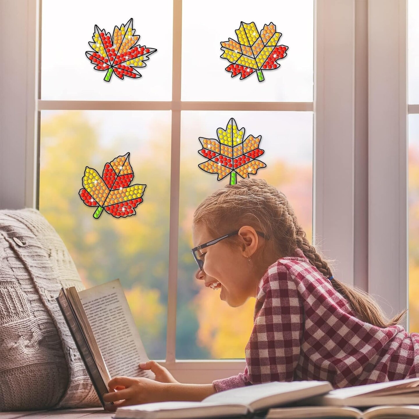 Fall Craft Diamond Gem Gemmers Thanksgiving Art Crafts 6.1 x 6 x 0.02 inches