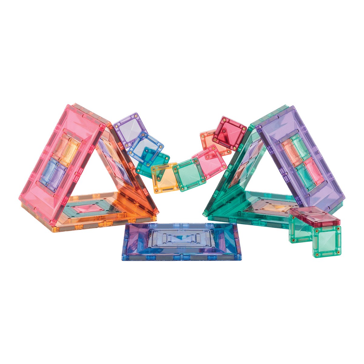 Connetix Colorful Magnetic Tiles Portal Pack - 48 Pieces, Color