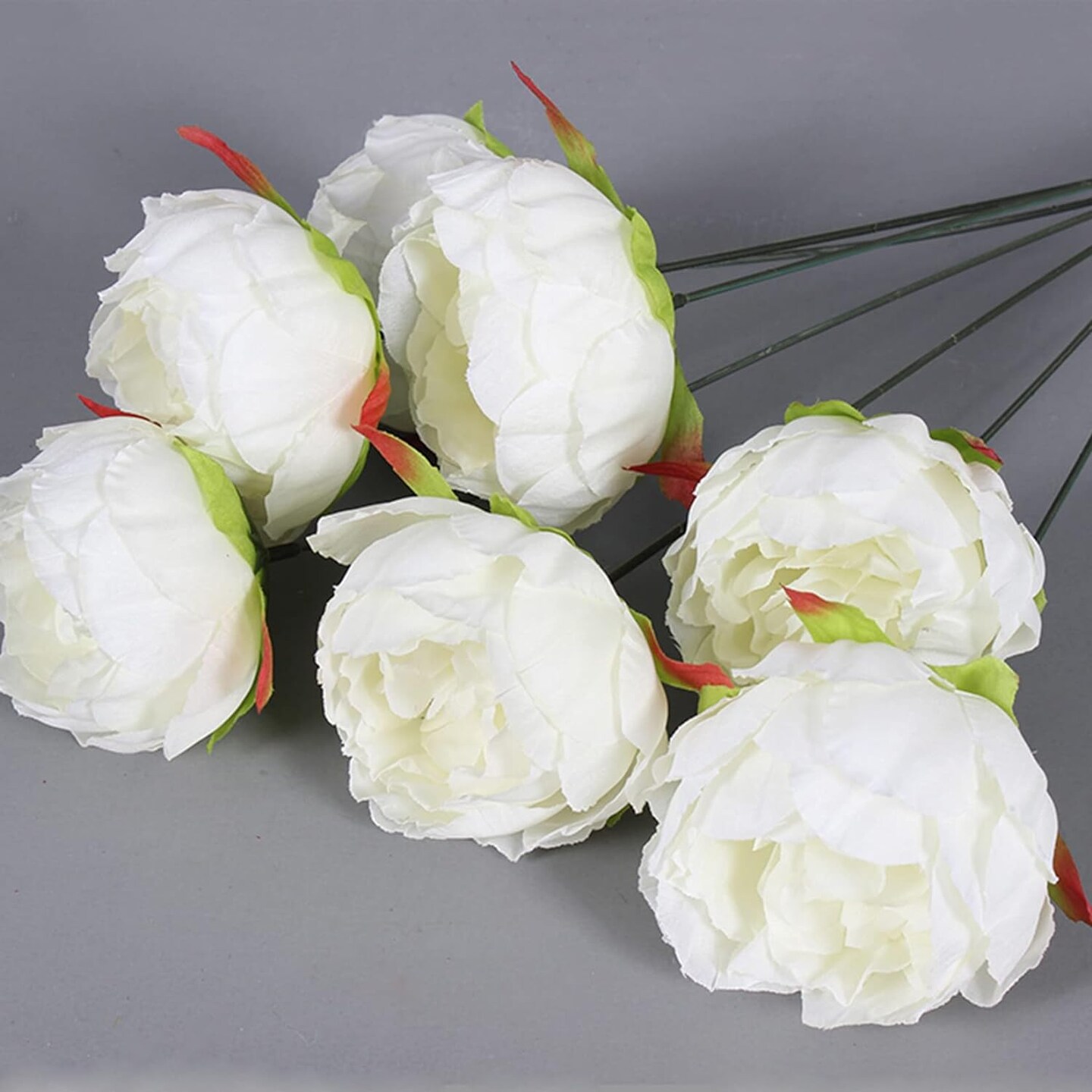 25 Pcs Silk Peony Artificial Flower Heads 4 inch Fake Peony Flowers Heads with Stems Artificial Peony Flower Heads in Bulk Wholesale for Wedding Home Decor