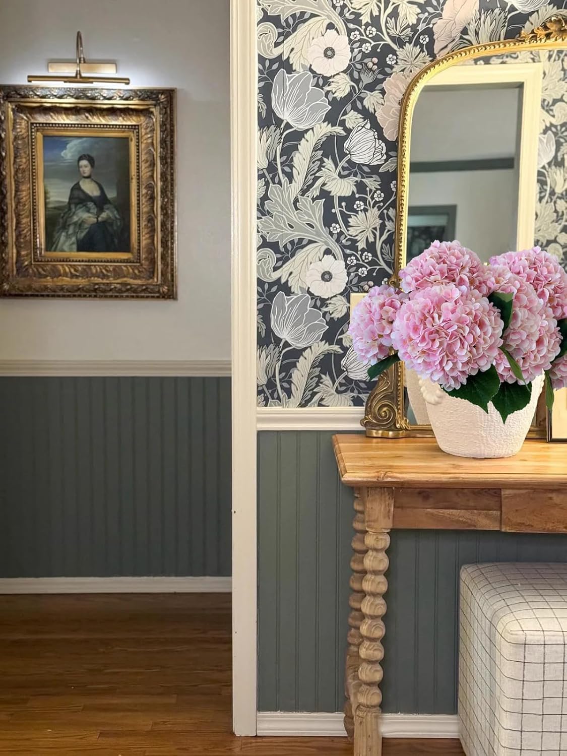 4Pcs Light Pink Silk Hydrangea Artificial Flower Big Blooms 20'' Long Stem Faux Hydrangea for Home Baby Shower Party Indoor Outdoor Wedding Table Centerpiece Spring Flower Decor