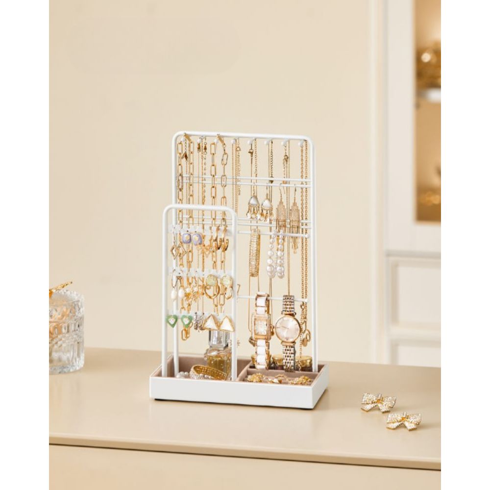 Jewelry Stand Organizer Velvet Base Necklace Holder Earring Bracelet Display Rack Space Saving Jewelry Storage For Women