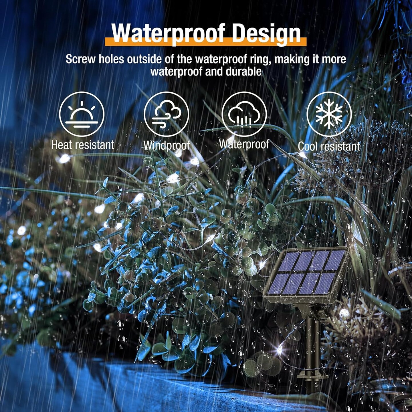 2 Pack Solar String Lights Outdoor - 66ft 160 LED Solar Fairy Lights with Warm White & Cool White Strands - IP65 Waterproof 8-Mode Copper Wire Twinkle Lights for Garden, Patio, Tree, & Wedding Decor