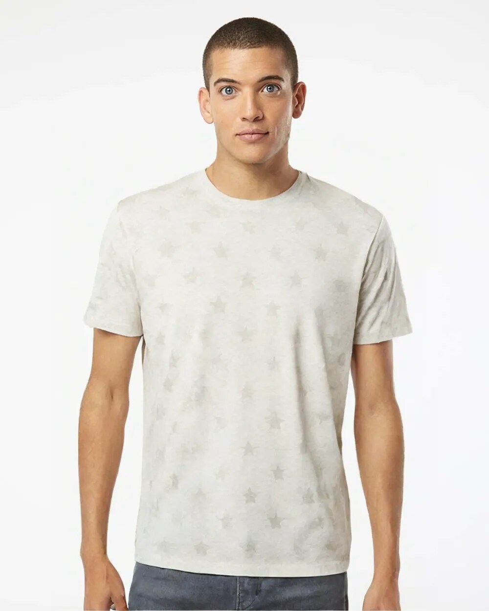 Men’s Star Print Crewneck T-Shirt for Casual, Street & Everyday Style Wear