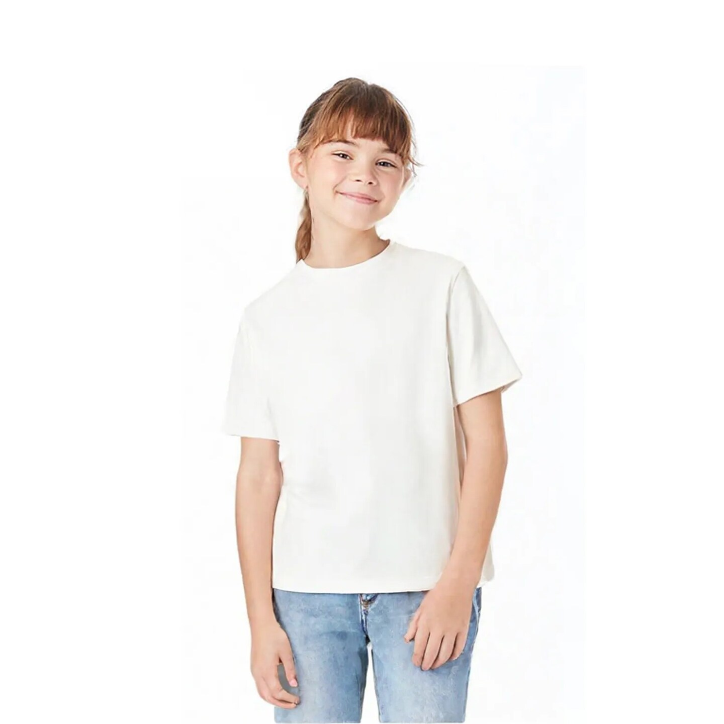 BELLA + CANVAS Youth 6 oz Heavyweight Crewneck Short Sleeve Durable Cotton T-Shirt for Everyday Wear