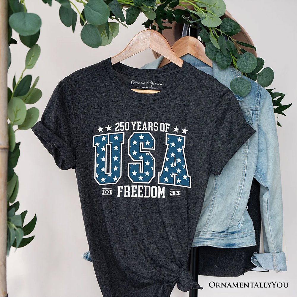 America 250 Years of Freedom Anniversary T-Shirt, 4th of July USA Patriotic 1776–2026 Tee