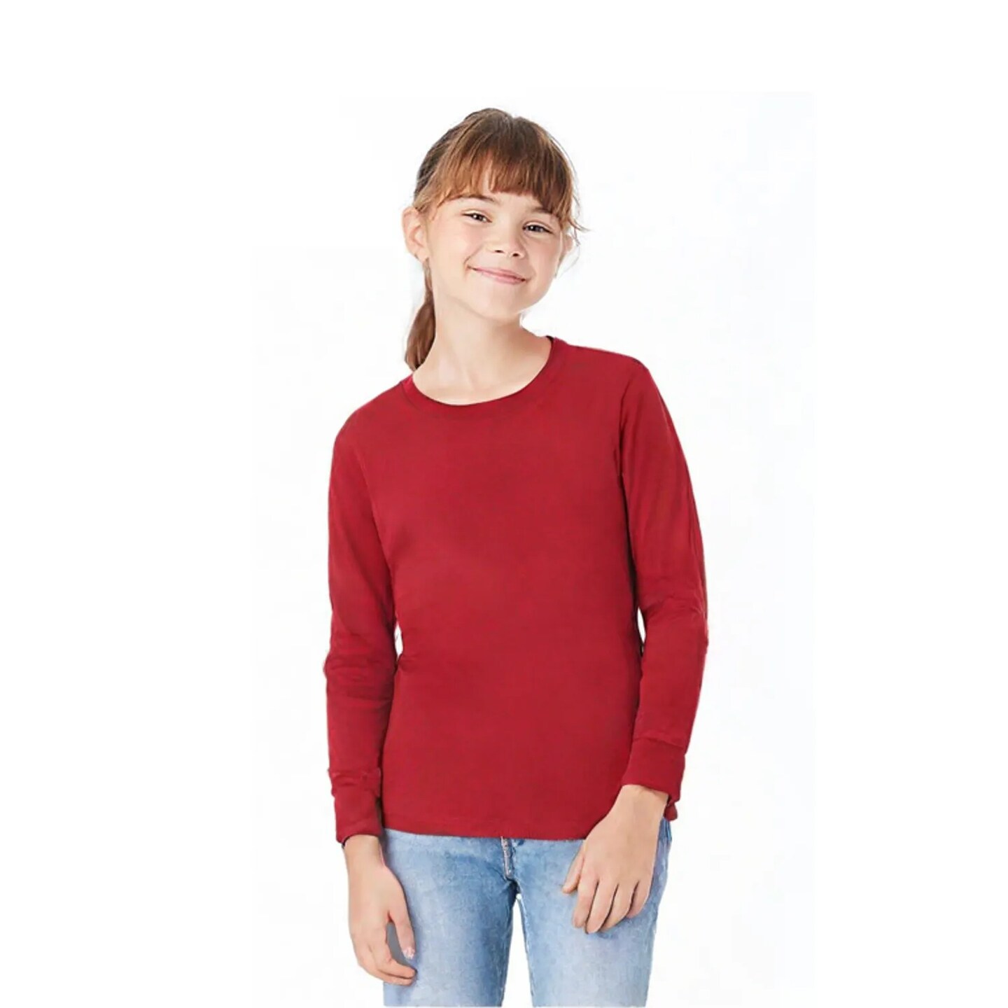 BELLA + CANVAS Youth Long Sleeve Jersey Tee with Premium Airlume Cotton and Sustainable Retail Fit