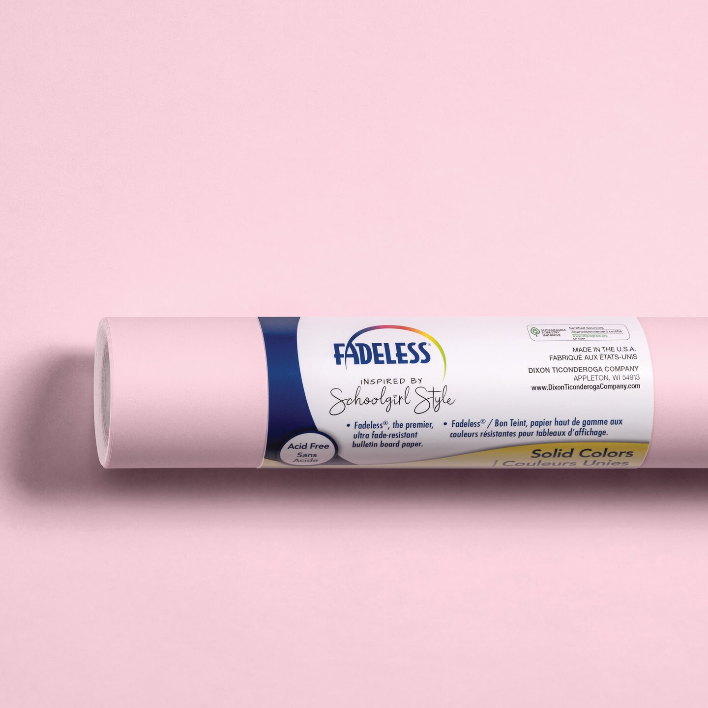 Fadeless Schoolgirl Style Bulletin Paper - Pretty In Pink, 47-1/4" x 50' Roll
