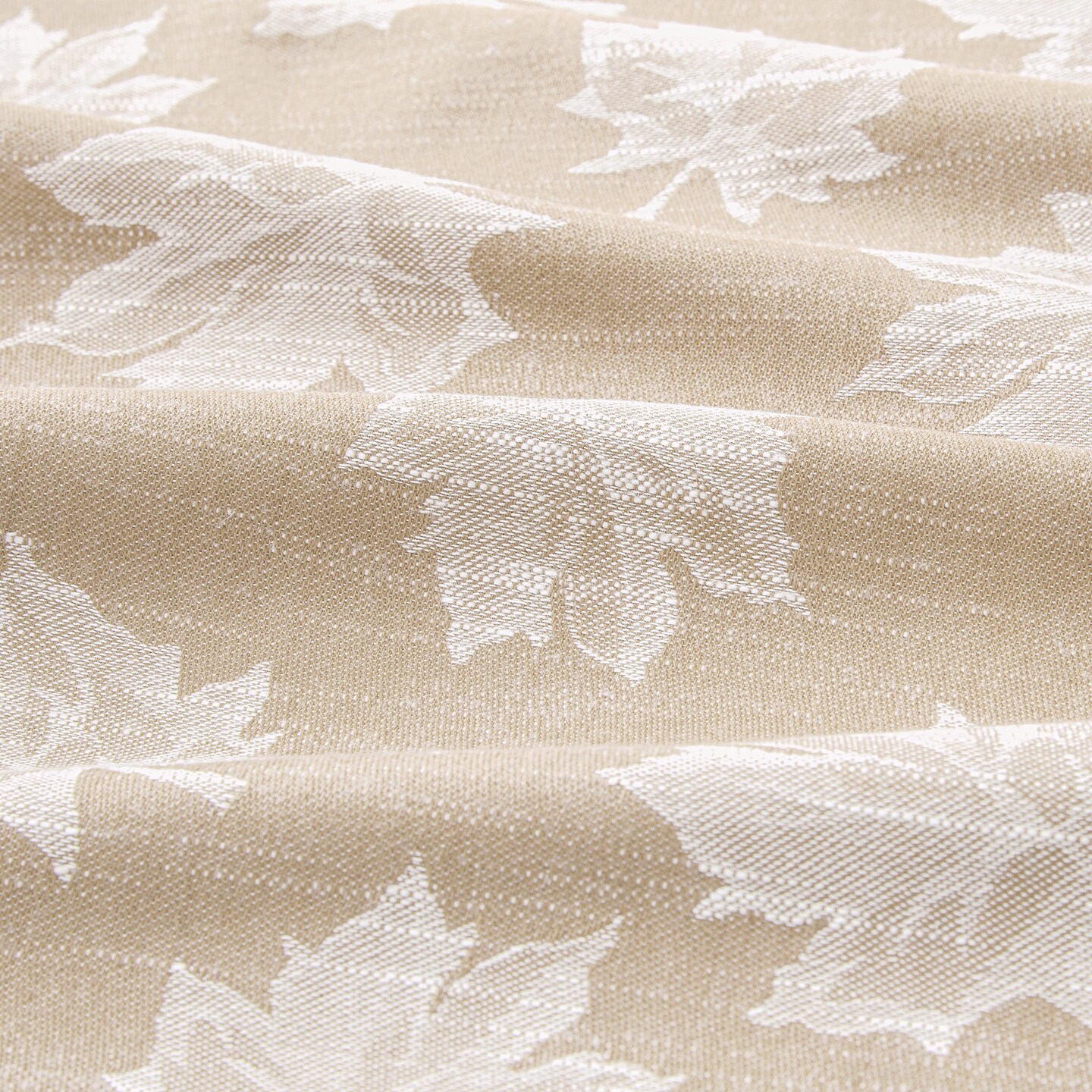 Threadmade Home Falling Leaves Jacquard Napkins, Set of 8, Taupe - 17"W x 17"L