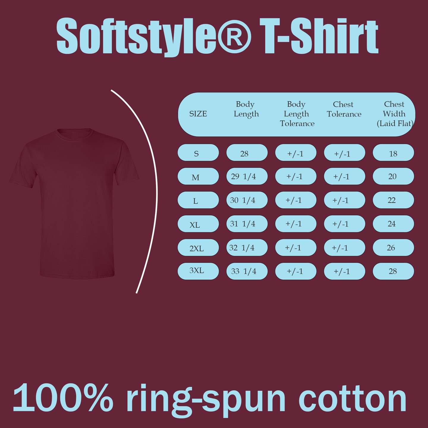 Gildan Men’s Softstyle Short Sleeve T-Shirt for DIY Printing, Craft & Custom Apparel, Maroon, S-3XL