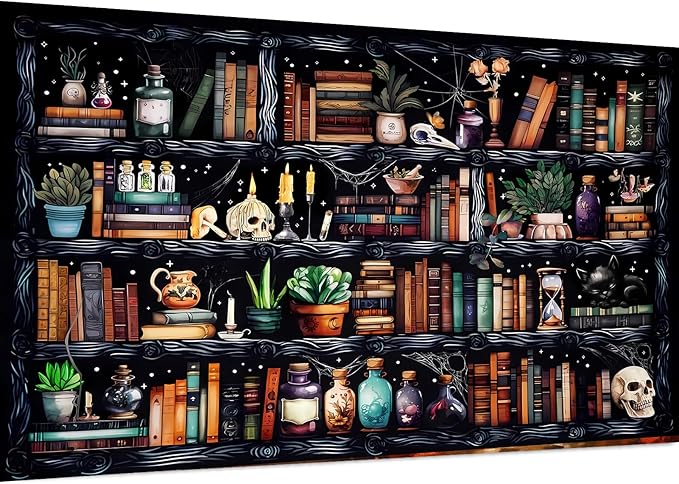 Large Diamond Art Kits for Adults - Bookshelf Diamond Painting Kits for Adults Beginner, DIY 5D Full Drill Gem Art for Home Wall Decor 16x28 inch