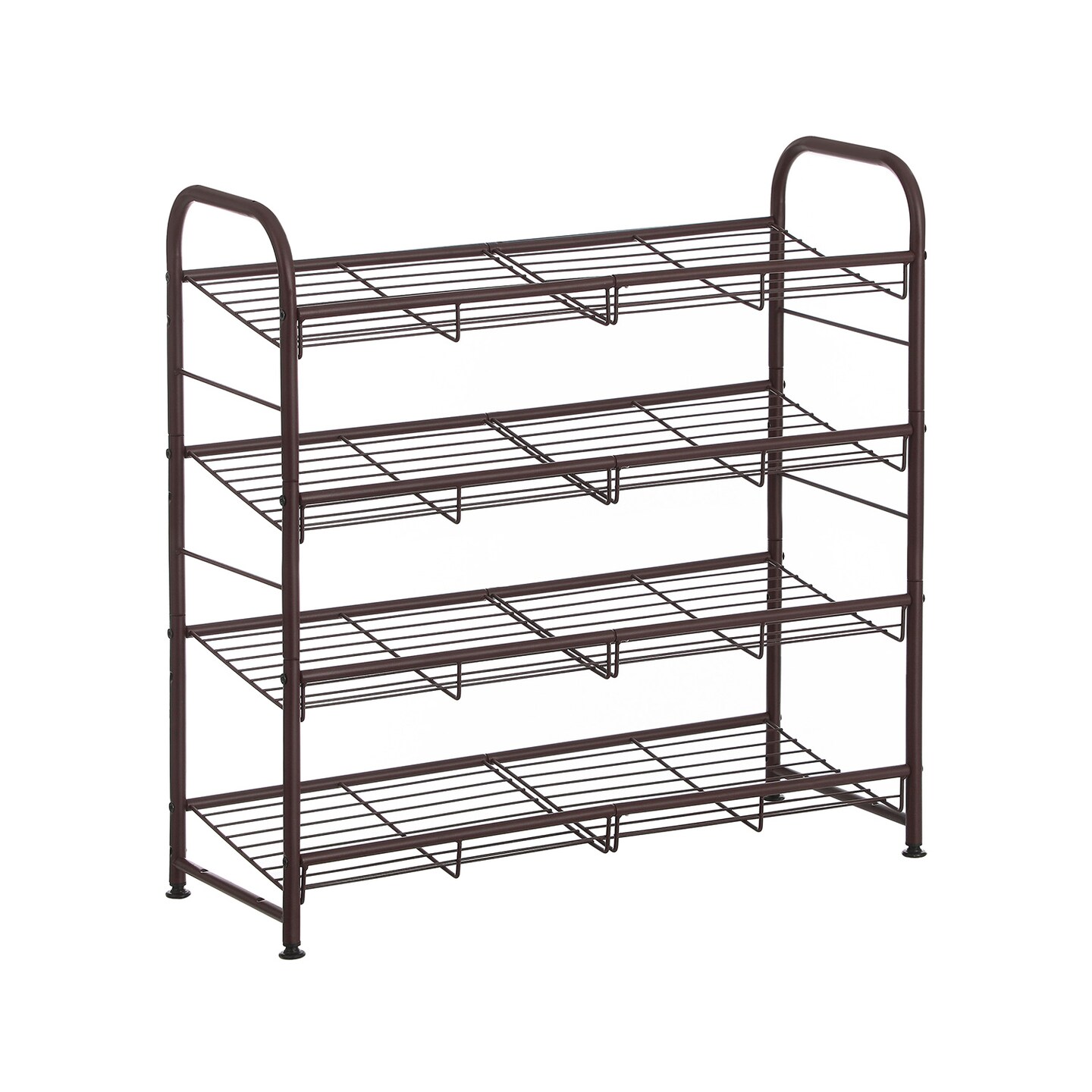 Heavy Duty Shoe Rack 4 Tier Metal Stackable Shoe Organizer with Adjustable Shelves and Anti Tip Kit for Entryway Bedroom Closet Storage