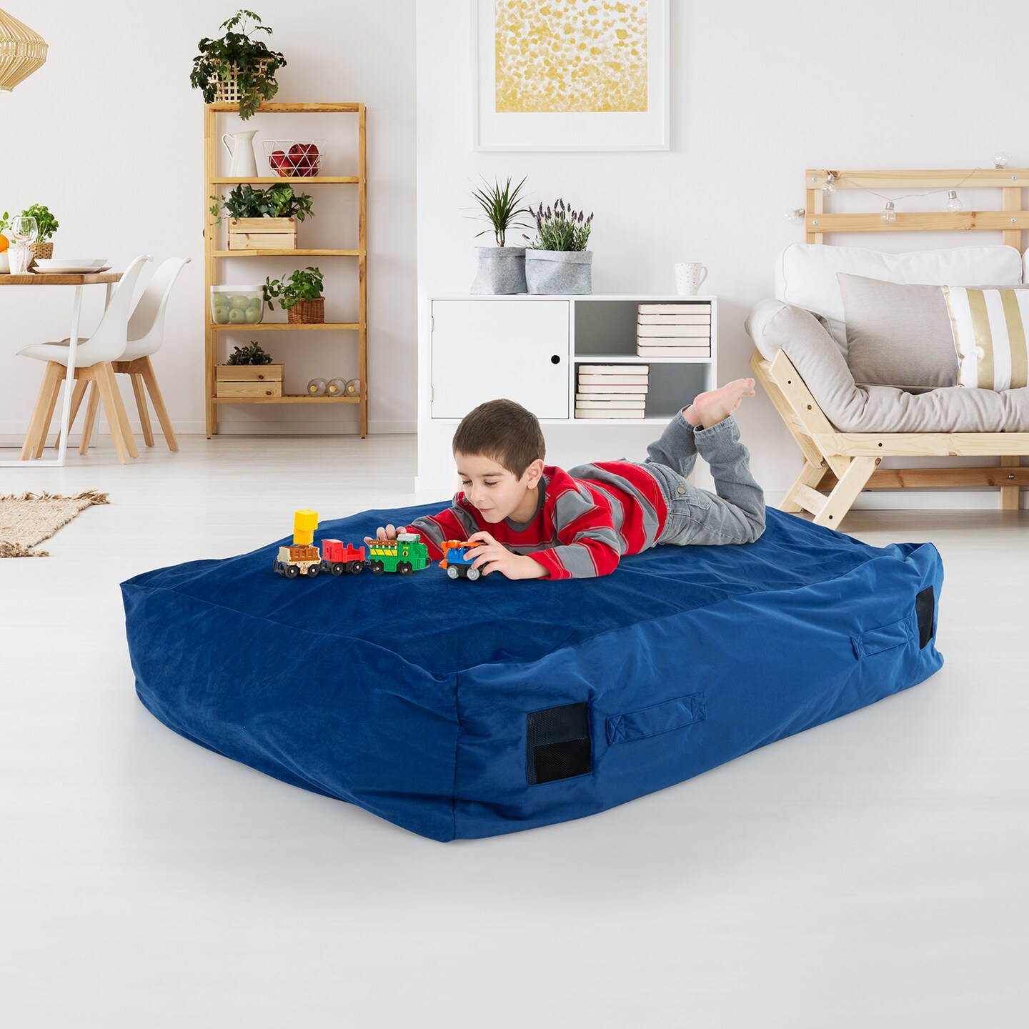 Foam Sensory Play Mat with Carry Handles, Non Slip Bottom, Tactile Crash Pad for Jumping, Rolling, Relaxing in Playroom, Therapy and Home