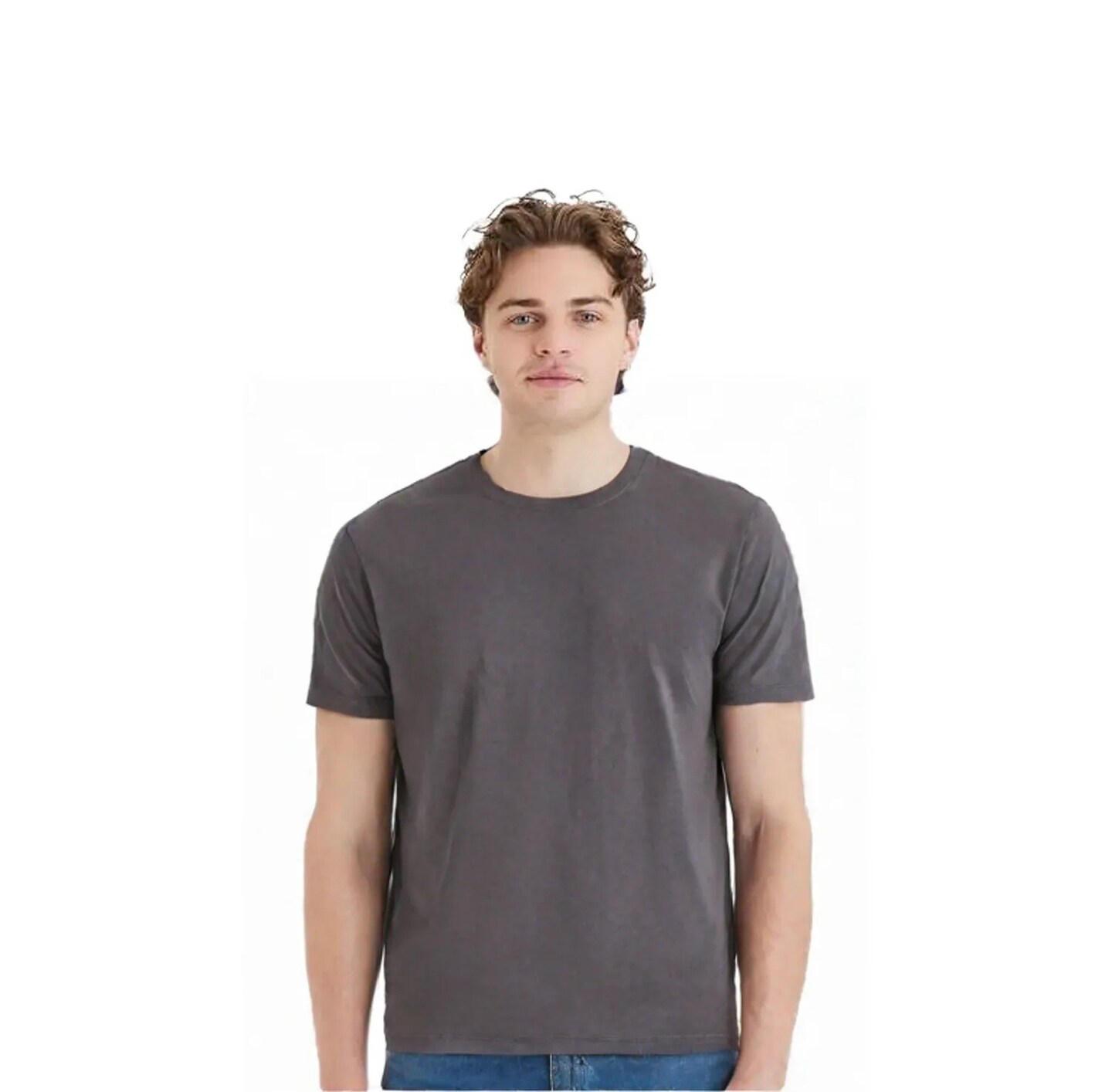 Hanes Unisex EcoSmart Cotton Polyester Blend Classic Fit Sustainable crewneck T Shirt For Screen Printing
