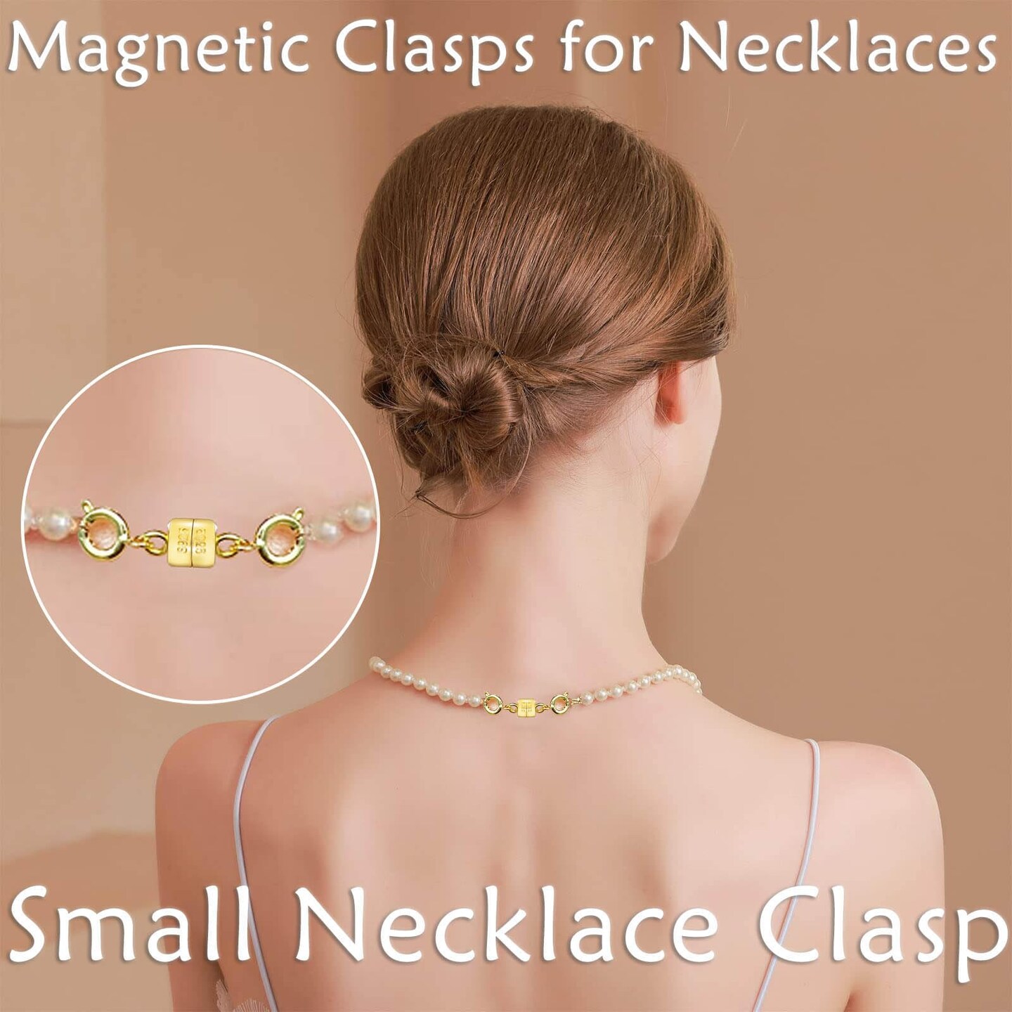 Qulltk Double Magnetic Necklace Clasps and Closures 14K Gold and Silver Bracelet Extender Jewelry Clasps Converters for DIY Jewelry Making