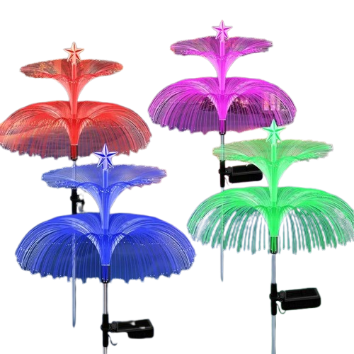 Solar Star Jellyfish Garden Lights – 7 Color Changing Fiber Optic Solar Lights for Outdoor Yard, Patio & Garden Decor