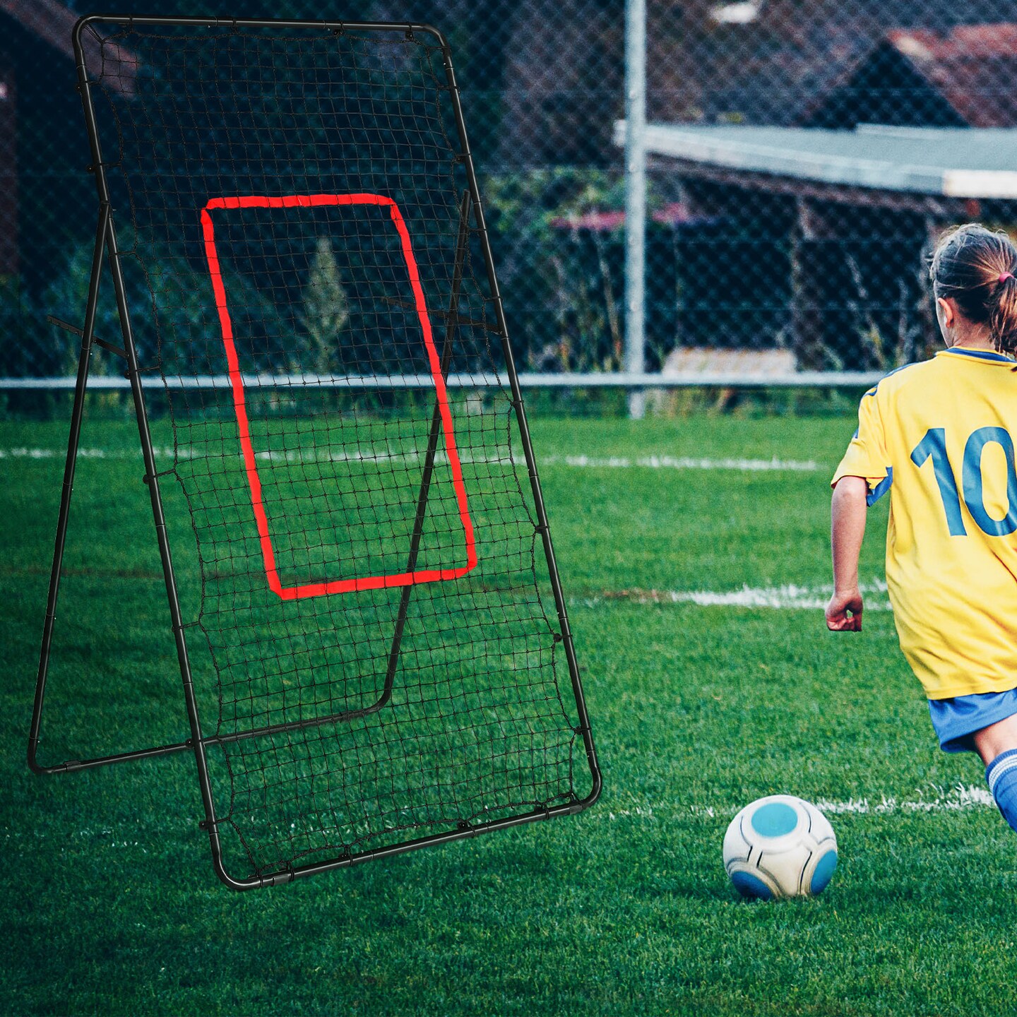 Multi-Sport Rebound Trainer Net, Volleyball & Soccer Practice Rebounder for Indoor/Outdoor